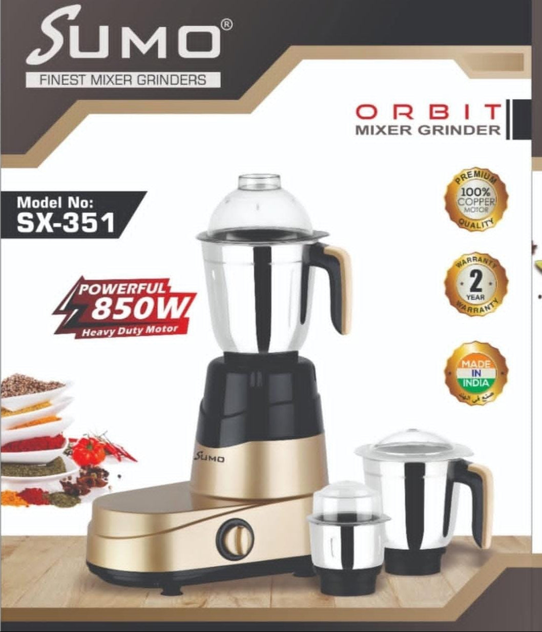 خلاط سومو أوربت – SX-351 – خلاط ومطحنة متعددة الاستخدامات