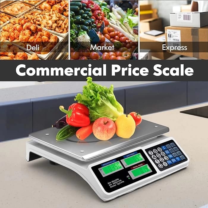 ميزان رقمي تجاري بدقة عالية - من 0.5 جم حتى 40 kg مع شاشة LCD