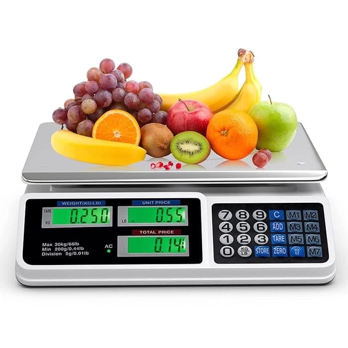 ميزان رقمي تجاري بدقة عالية - من 0.5 جم حتى 40 kg مع شاشة LCD