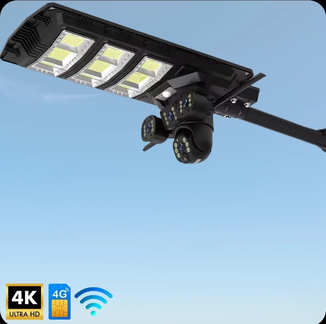 كاميرا مراقبة شمسية 4k بزاوية 360° واتصال wifi/4G - مزود بكشاف ذكي و رؤية ليلية ( SPM-XA01)