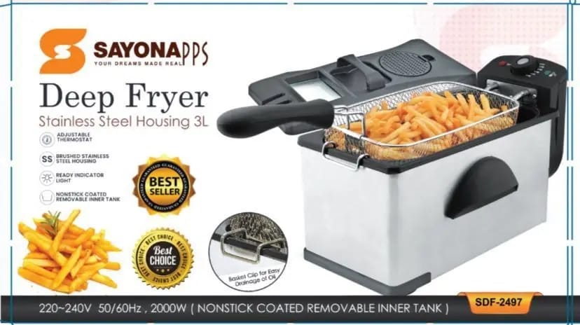 Sayona 220-240W Electric Deep Fryer