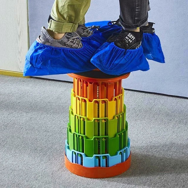 مقعد خارجي محمول قابل للطي، مناسب للتخييم والمشي لمسافات طويلة وصيد الأسماك، وطاولة وكرسي نزهة، ومقعد دائري قابل للطي للأطفال والكبار، مناسب للمنزل والمكتب والحديقة والسفر (لون قوس قزح). مصنوع من مادة متينة وعالية الجودة.