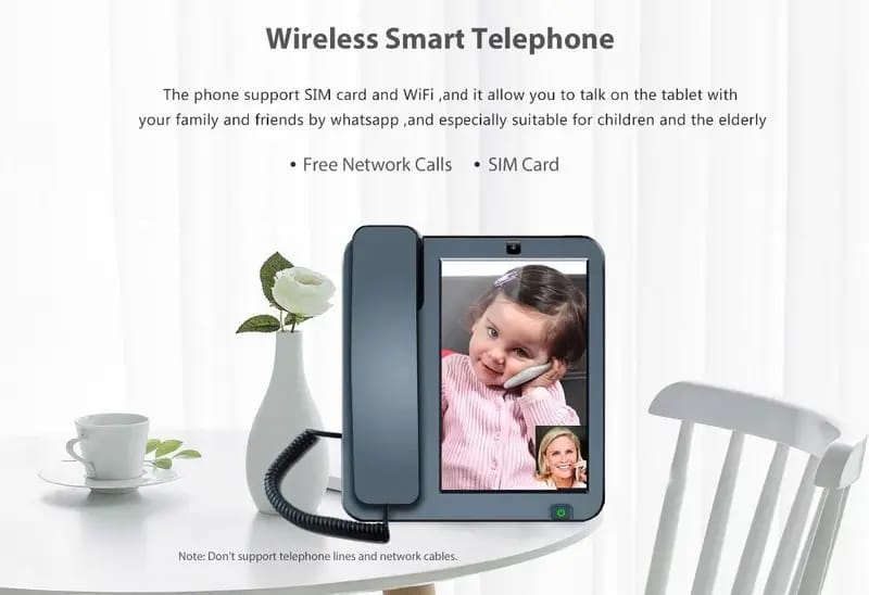 هاتف ارضي فيديو Crony smart LTE 4G KT8001 ثابت ولاسلكي يعمل بنظام Android