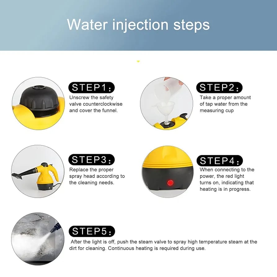 منظف بخار يعمل بالضغط، منظف بخار محمول بدرجة حرارة عالية مع أنبوب تمديد للمطبخ