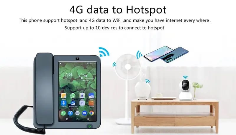 هاتف ارضي فيديو Crony smart LTE 4G KT8001 ثابت ولاسلكي يعمل بنظام Android